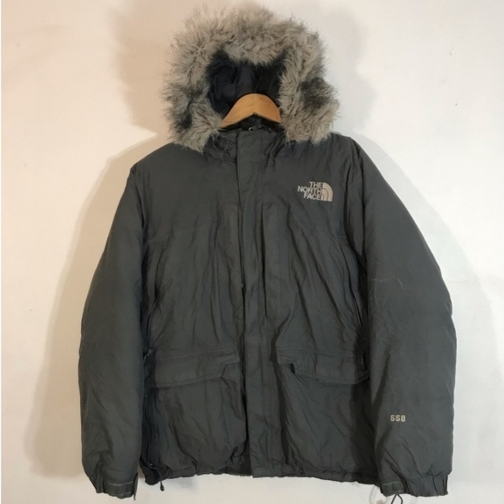 The North Face Charcoal Hooded Puffer Jacket